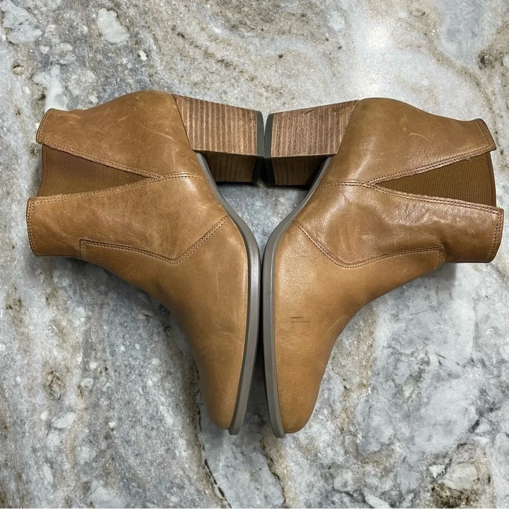 Ecco Shape 55 2 Tan Leather heeled Ankle Boots Women’s 8